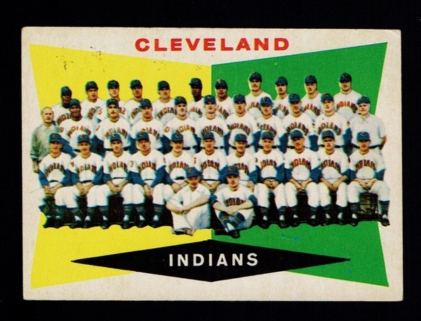 1960 Topps #174 Cleveland Indians Team Unmarked Checklist VG