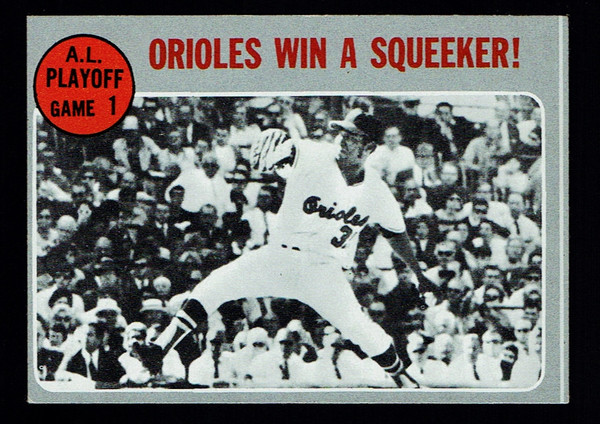 1970 Topps #199 AL Playoff Game #1 Orioles Win A Squeeker EX-