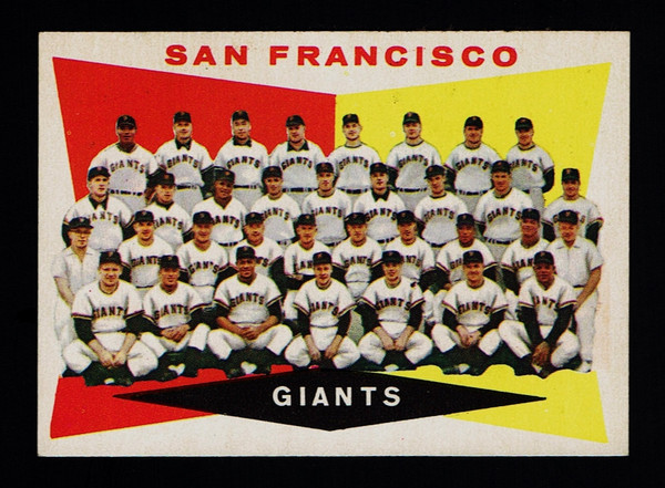 1960 Topps #151 San Francisco Giants Team Unmarked Checklist EXMT