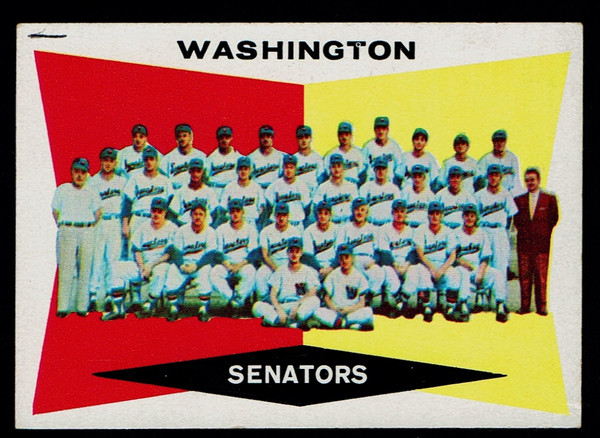 1960 Topps #043 Washington Senators Team Marked Checklist Poor