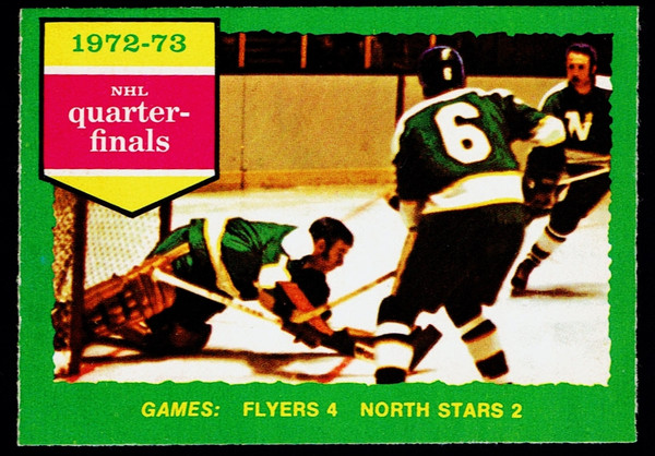 1973 OPC #192 NHL Quarter-Finals North Stars Flyers VG