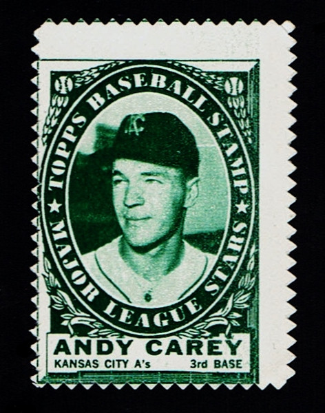 1961 Topps Stamps Andy Carey Fair
