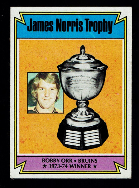 1974 Topps #248 James Norris Trophy Bobby Orr EX-