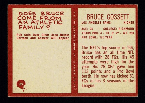 1967 Philadelphia #089 Bruce Gossett EX+