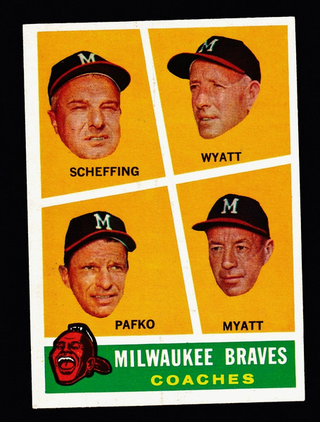 1960 Topps #464 Milwaukee Braves Coaches EX