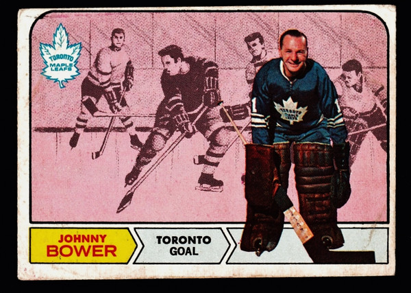 1968 OPC #122 Johnny Bower Poor