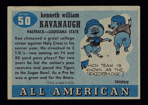 1955 Topps All American #050 Ken Kavanaugh VGEX