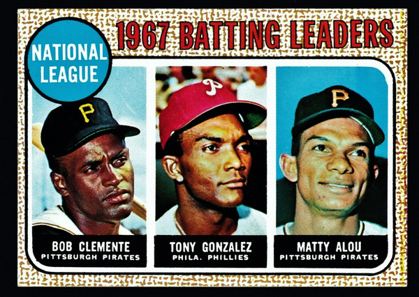 1968 Topps #001 NL Batting Leaders Clemente EXMT+