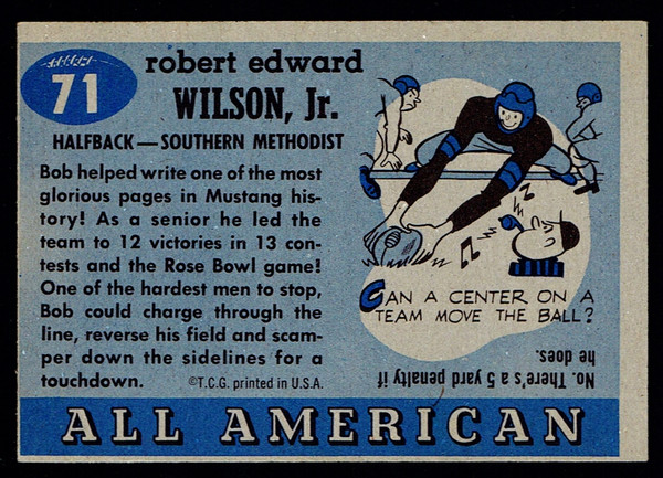 1955 Topps All American #071 Bob Wilson VGEX