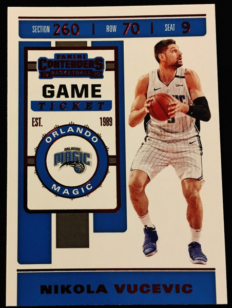 2019 Panini Contenders Game Ticket Red #86 Nikola Vucevic NMMT or Better