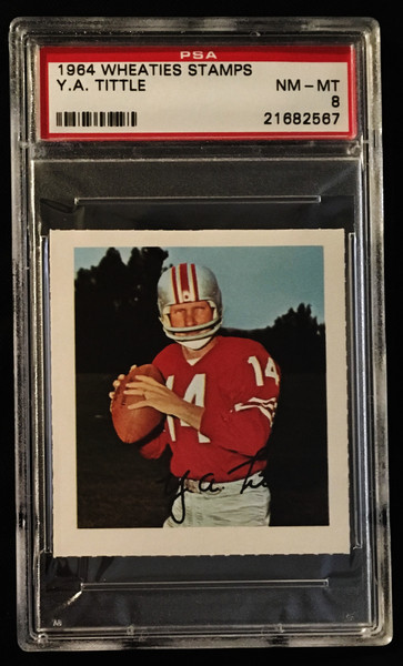 1964 Wheaties Stamps Y.A. Tittle PSA 8