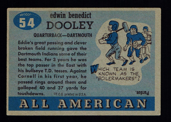 1955 Topps All American #054 Eddie Dooley EX-