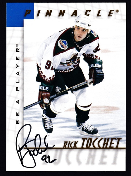 1997 Pinnacle Be A Player #127 Rick Tocchet Auto NMMT or Better