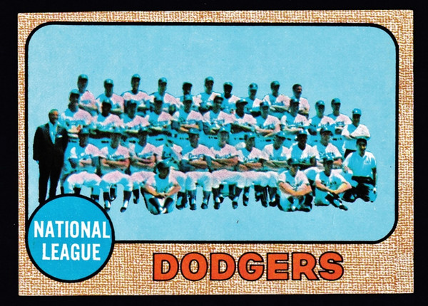 1968 Topps #168 Los Angeles Dodgers Team EX