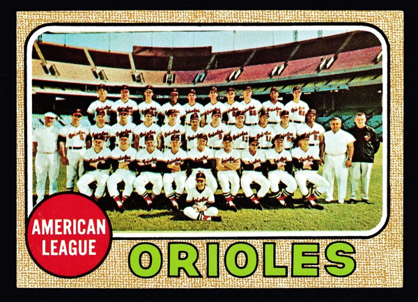1968 Topps #334 Baltimore Orioles Team Card EXMT