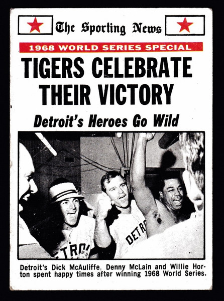 1969 Topps #169 Tigers Celebrate Their Victory VG