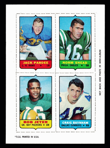 1969 Topps 4 in 1 Pardee Snead Jeter Baynham VG