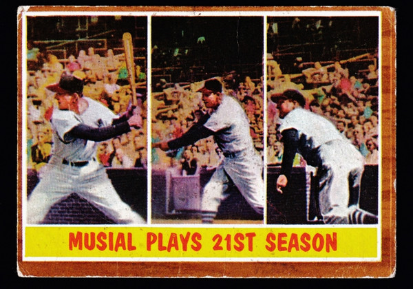 1962 Topps #317 Musial Plays 21st Season Poor