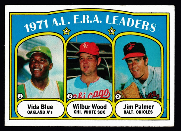 1972 Topps #092 AL ERA Leaders Palmer Fair