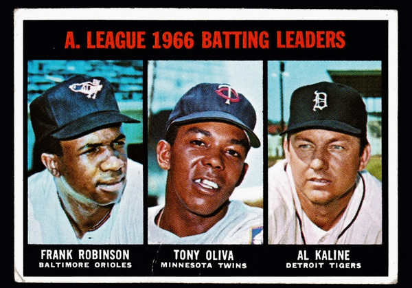 1967 Topps #239 AL Batting Leaders F. Robinson Oliva Kaline Fair