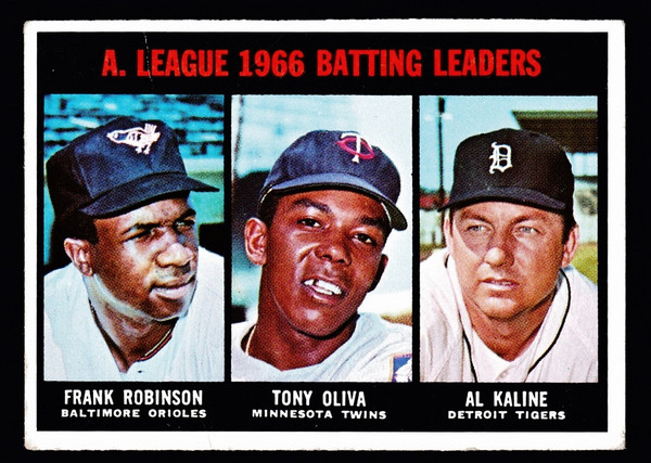 1967 Topps #239 AL Batting Leaders F. Robinson Oliva Kaline B