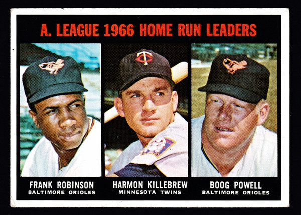 1967 Topps #243 AL Home Run Leaders F. Robinson Killebrew VG