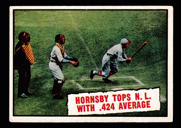 1961 Topps #404 Baseball Thrills Hornsby Tops NL with .424 Average Poor