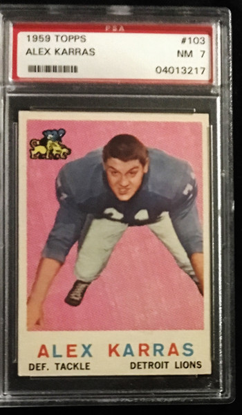 1959 Topps #103 Alex Karras RC PSA 7