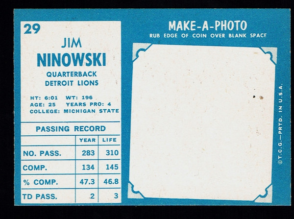 1961 Topps #029 Jim Ninowski EXMT