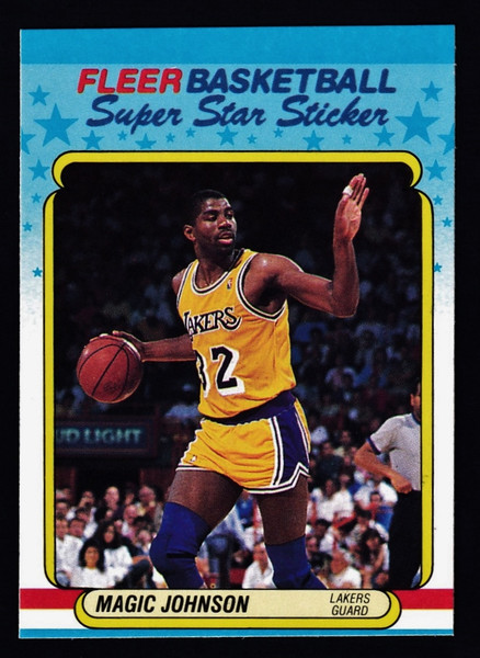 1988 Fleer Sticker #06 Magic Johnson NM