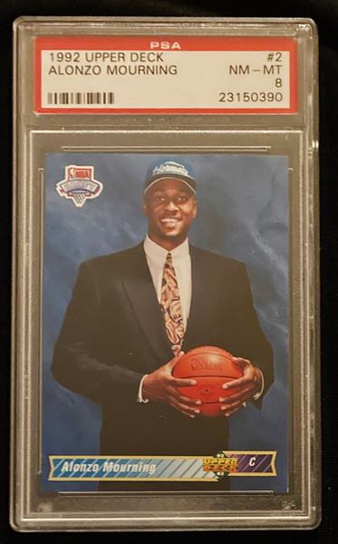 1992 Upper Deck #002 Alonzo Mourning RC PSA 8