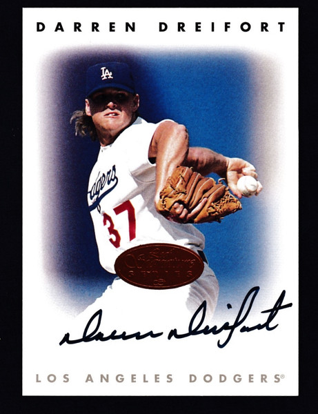 1996 Leaf Signature Series Darren Dreifort Bronze Auto NMMT or Better