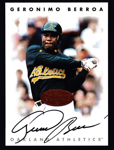 1996 Leaf Signature Series Geronimo Berroa Bronze Auto NMMT or Better