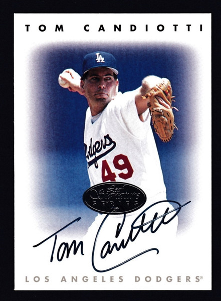 1996 Leaf Signature Series Tom Candiotti Silver Auto NMMT or Better B
