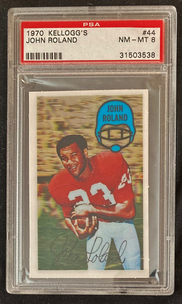 1970 Kellogg's #44 Johnny Roland PSA 8