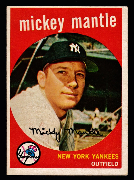 1959 Topps #010 Mickey Mantle EX-