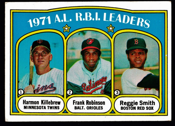 1972 Topps #088 Al RBI Leaders Killebrew Robinson Smith EX