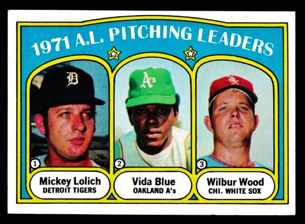 1972 Topps #094 Al Pitching Leaders Lolich Blue Wood EXMT