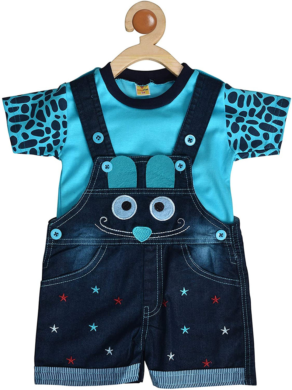 Navy Marine Print Overalls Outfit - kids atelier