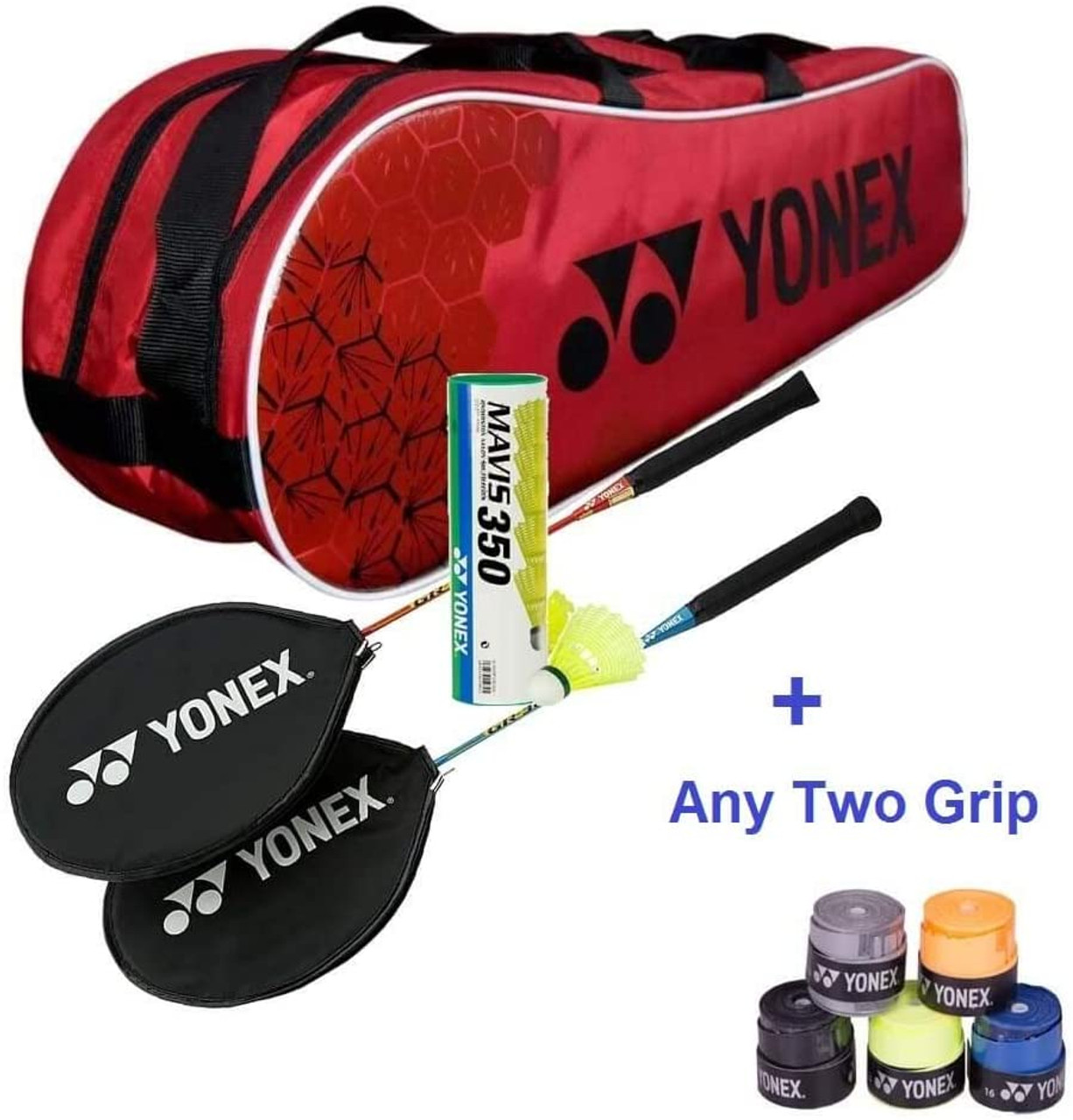 Yonex GR 303 Aluminum Blend Badminton Racquet Combo and Two Grip/Badminton Racquet Kit,