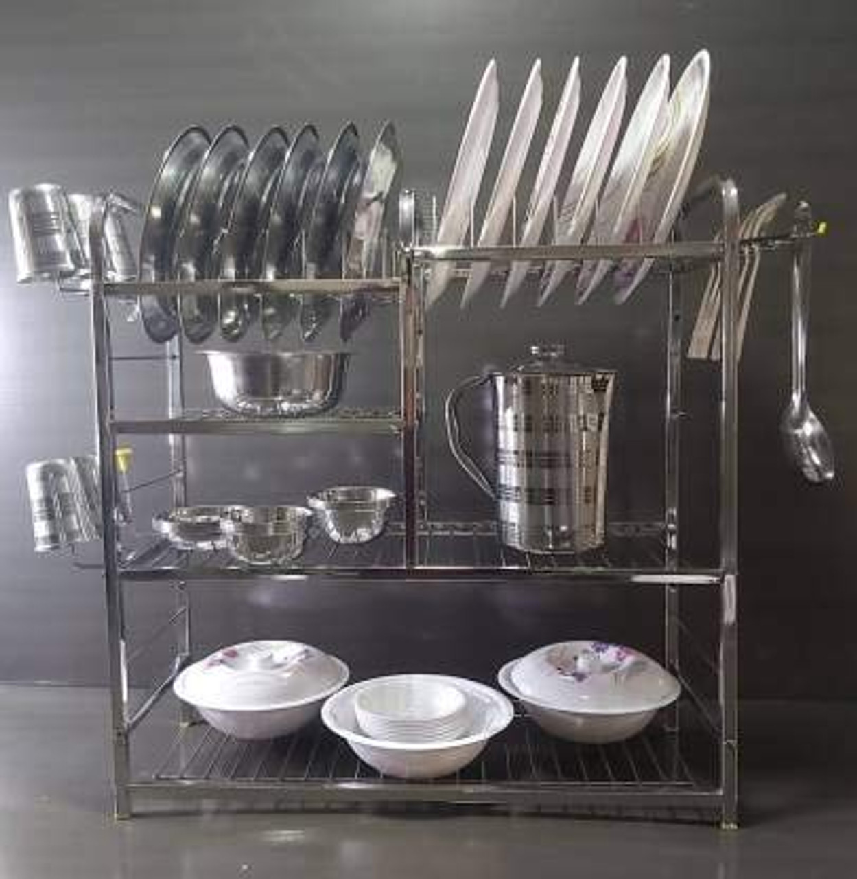 PALOMINO Utensil Kitchen Rack Steel 5 LAYER 30*30 inch Wall Mount Modern  Kitchen Utensils Dish Rack Stainless Steel Kitchen Rack Utensil Rack  Utensil Stand (Steel) Steel Kitchen Rack (Steel) Price in India 