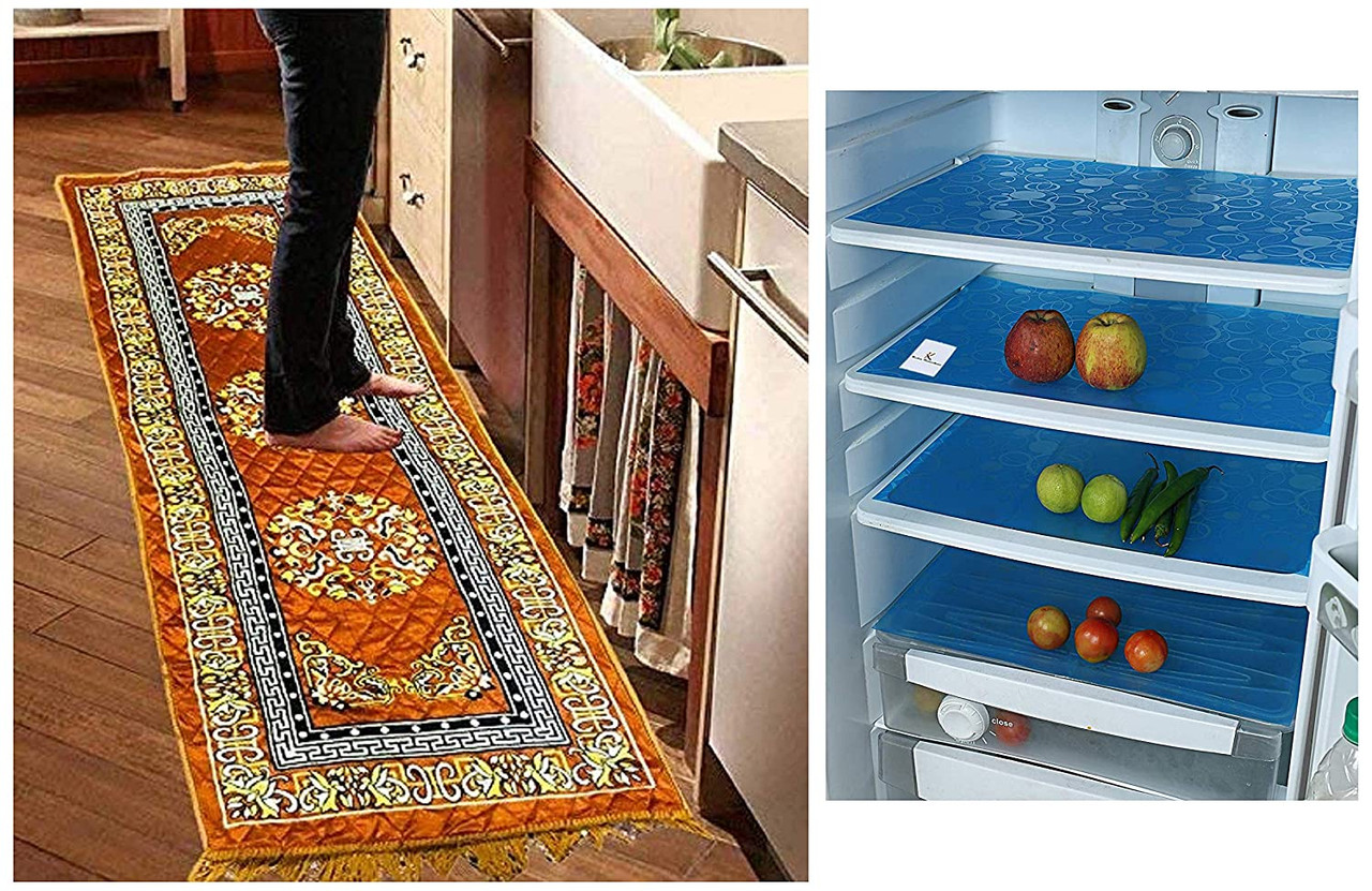 Blue Multipurpose PVC Fridge Mats/Drawer Mats Circle Design