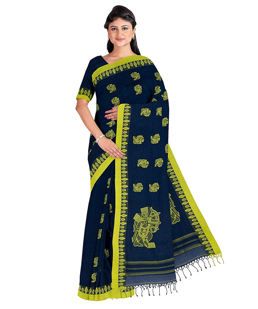 Buy ASCENDING Woven Paithani Cotton Silk Grey Sarees Online @ Best Price In  India | Flipkart.com