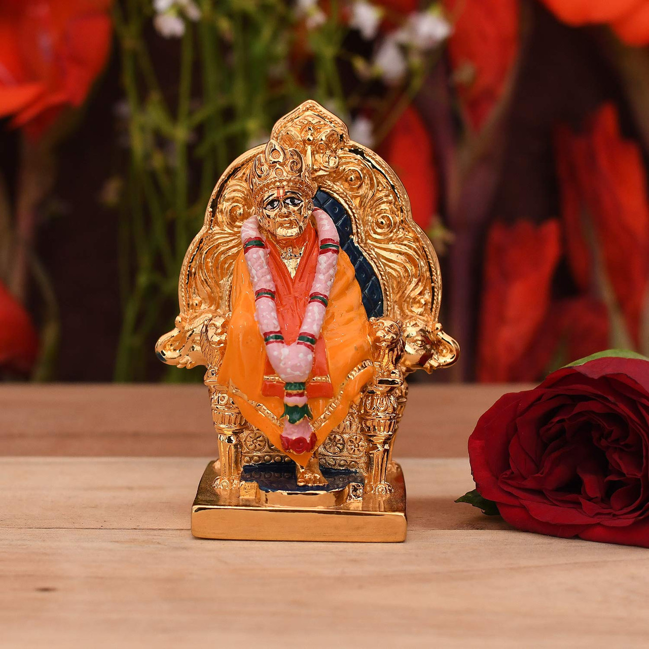 Collectible India Gold Plated Sai Baba Murti Idol Statue - Saibaba ...