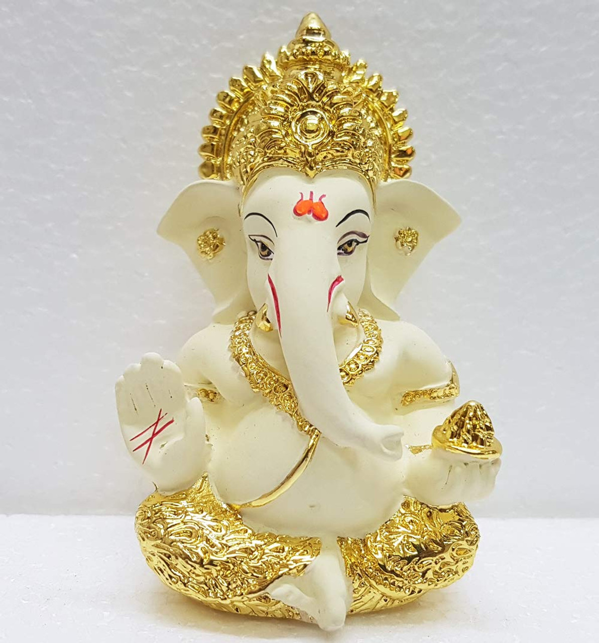 Gold Plated Cream Color Terracotta Ganesha (8x10x5 cm)/ Ganesha ...