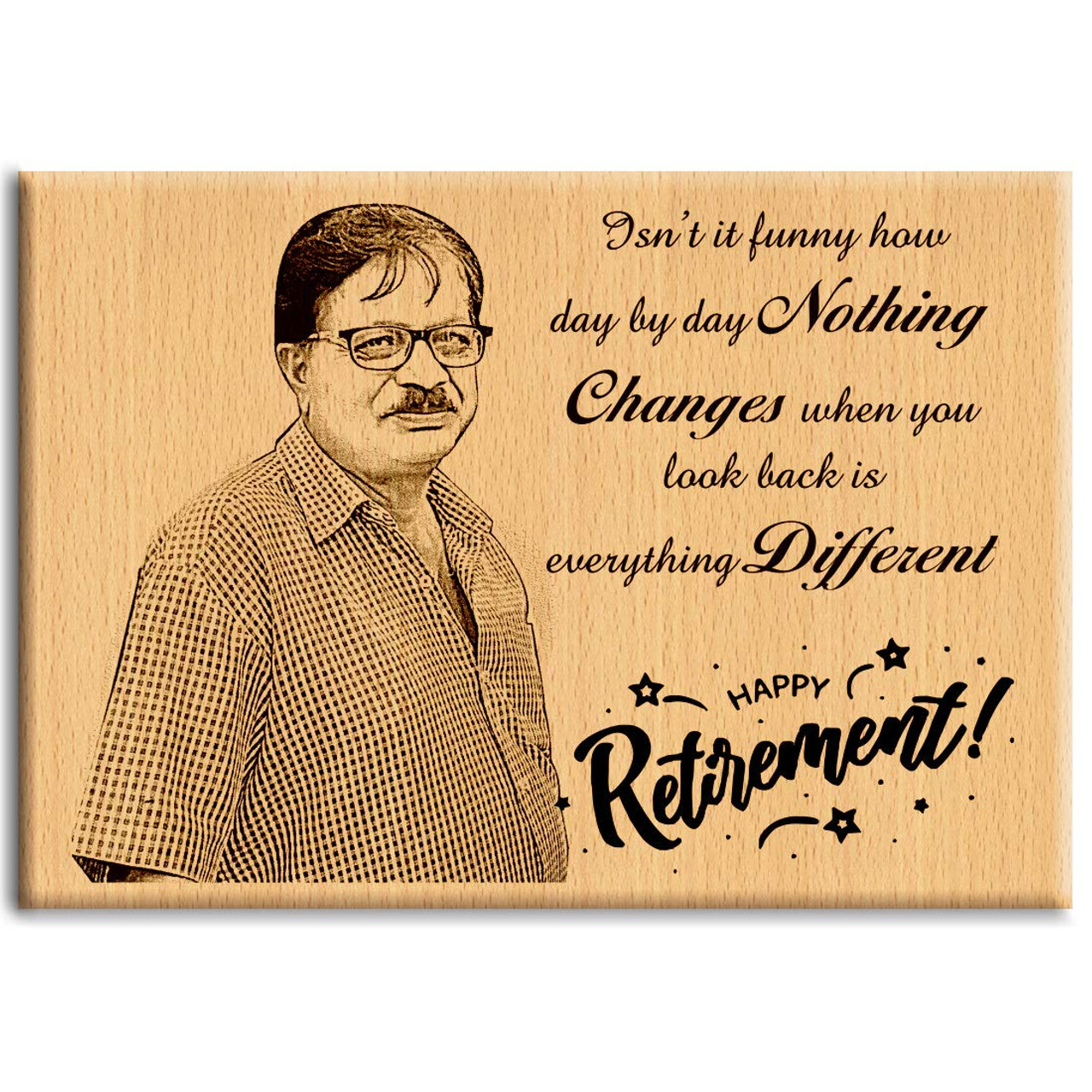 Personalized Engraved Photo Frame Happy Retirement Gift for Him or Her (9 X  12 inches,Wood) - Incredible Gifts