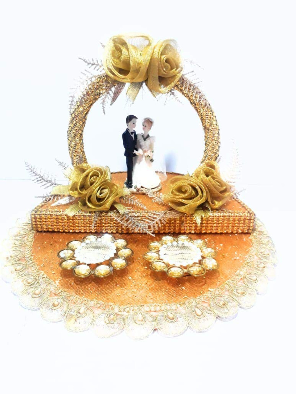 Engagement/Shadi/Nikah/Sagai Ceremony Decorative thali Ring Holder Shagun Plate  Decorative Ring Platter