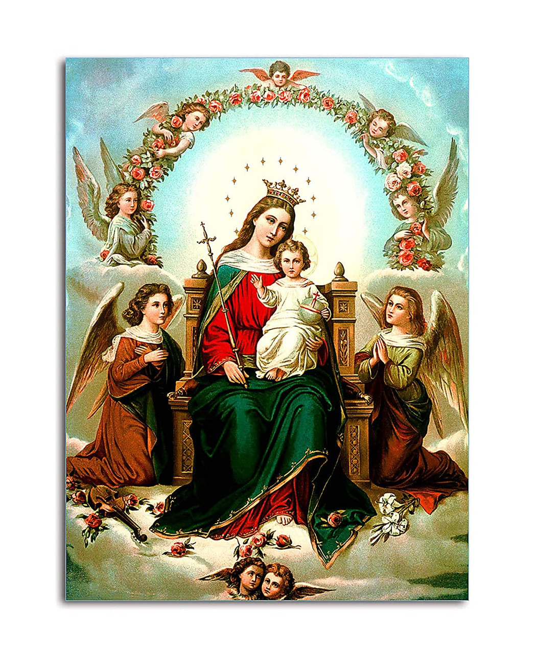 Tamatina Mother Mary with Baby Jesus Canvas Paintings (Fabric ...