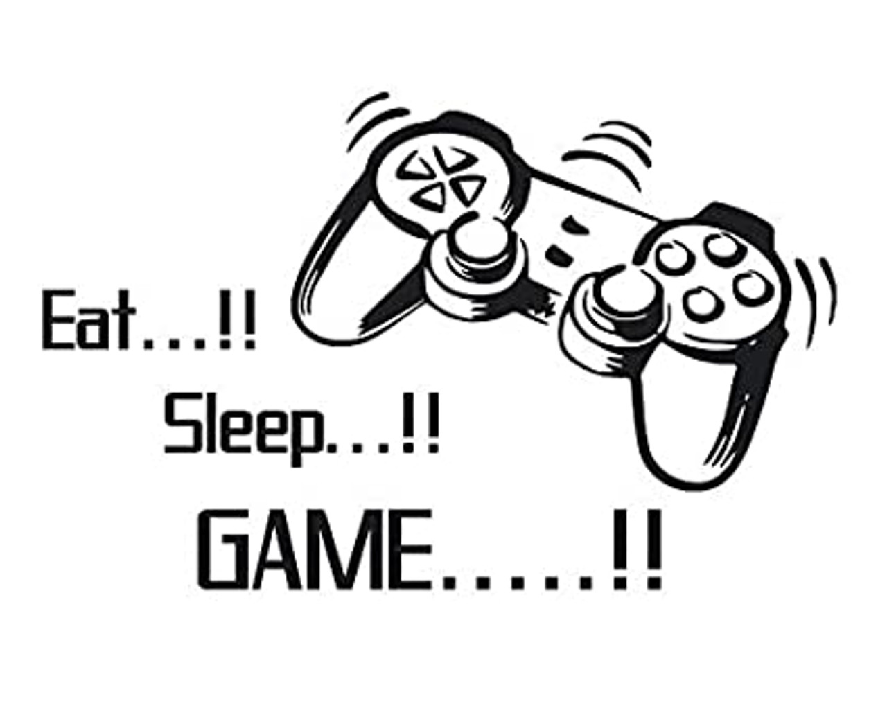 Gamer Sticker, Eat Sleep Game Wall Decal,Gamer with Controller