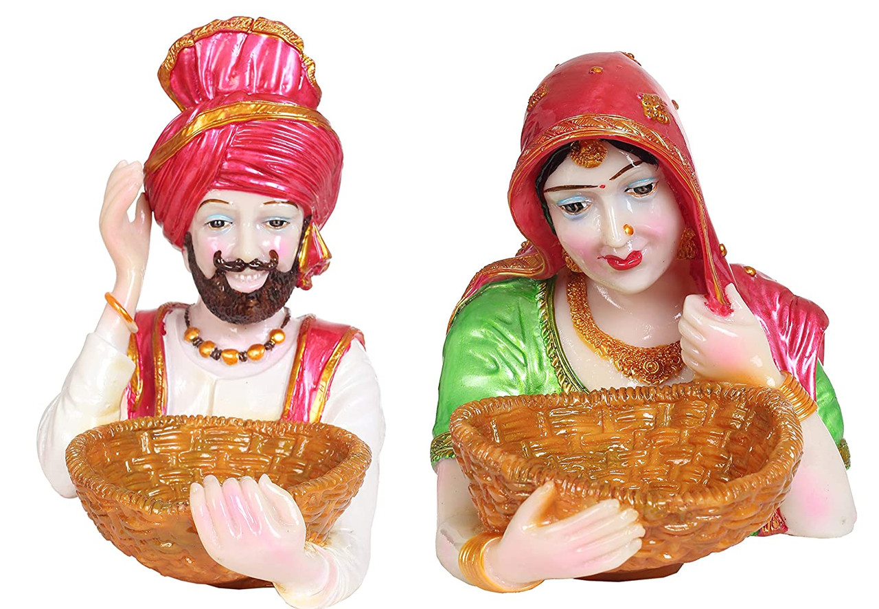 BS Handicrafts Love Couple Statue Punjabi Jatt Jatti Set for Gift ...